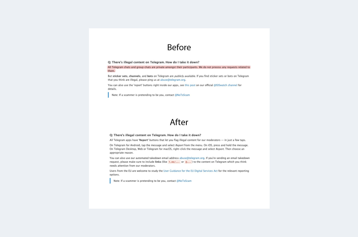 Модерація в телеграмі посилилась