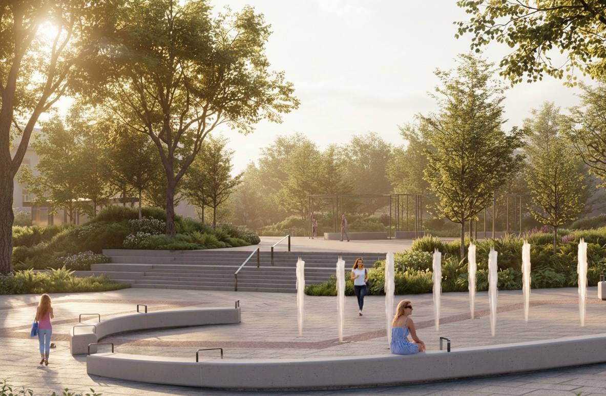 У Львові обрали проєкт простору за Оперним театром &mdash; 245 дерев, фонтан і паркінг-укриття - фото